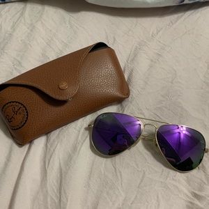 Dark purple ray ban aviator flash sunglasses